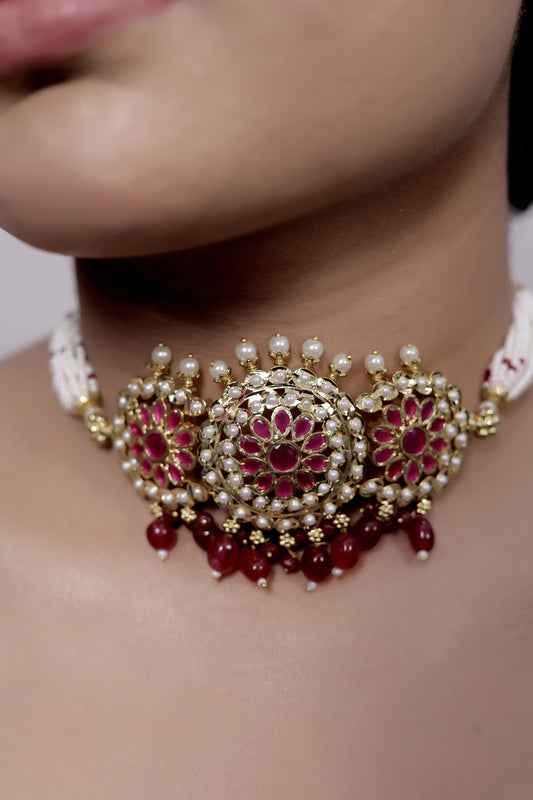 jadau kundan choker necklace set