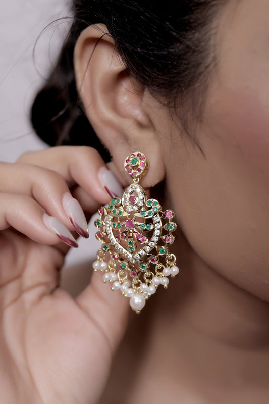 jadau hyderabadi chandbali earrings hjdre250025