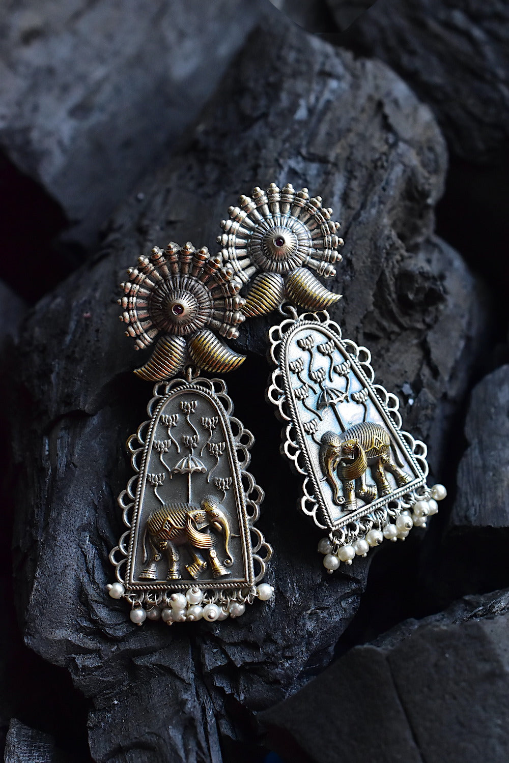 tribal drop earrings