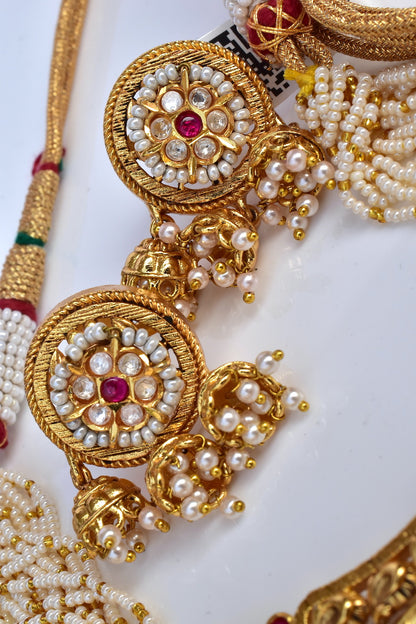 Kundan Choker Necklace Earrings Set kchnes230924