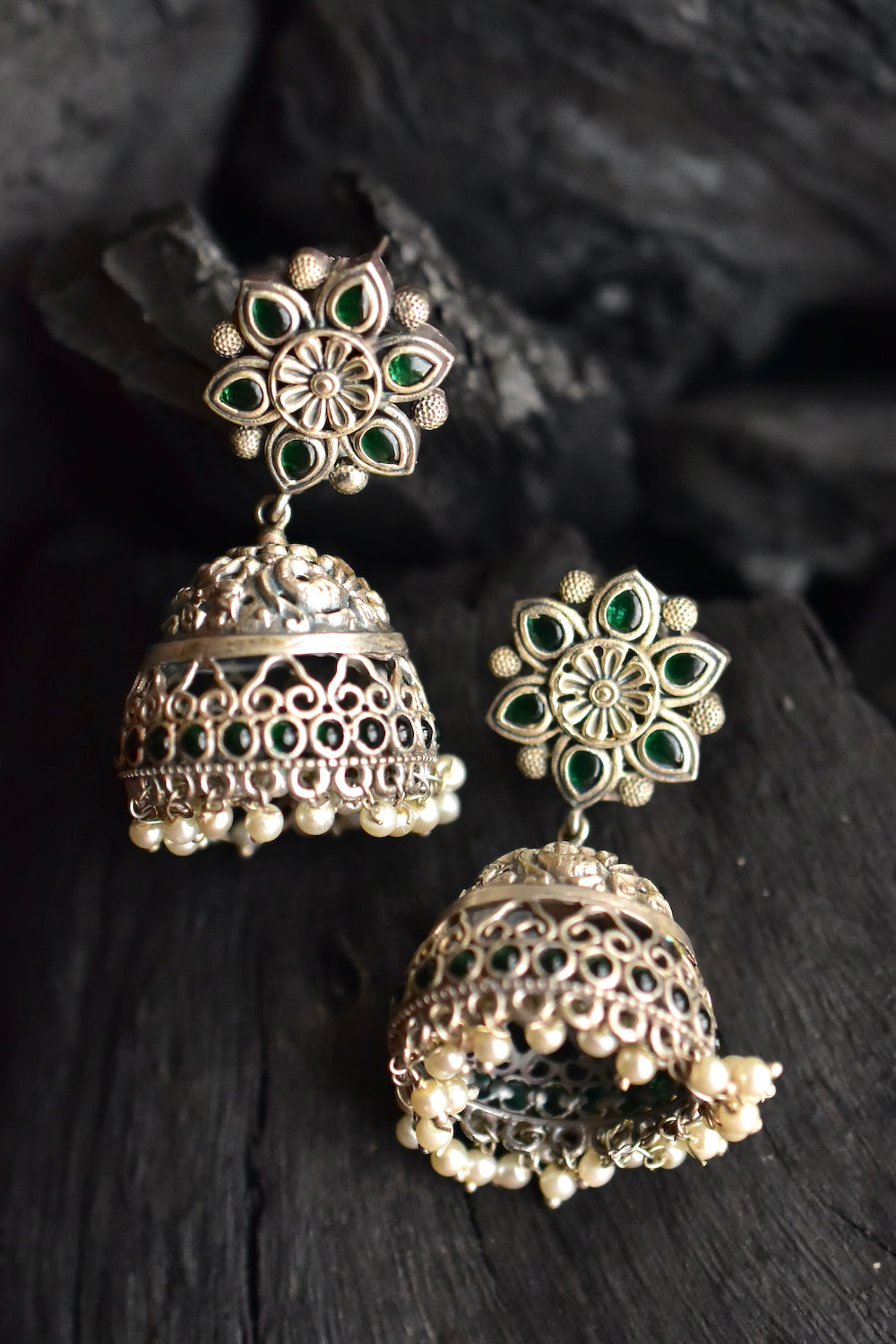 green jhumka