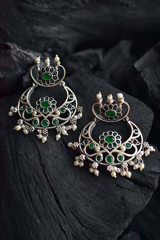 green drop earrings