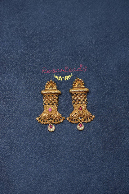Kundan Long Necklace Earrings Set klnes220324
