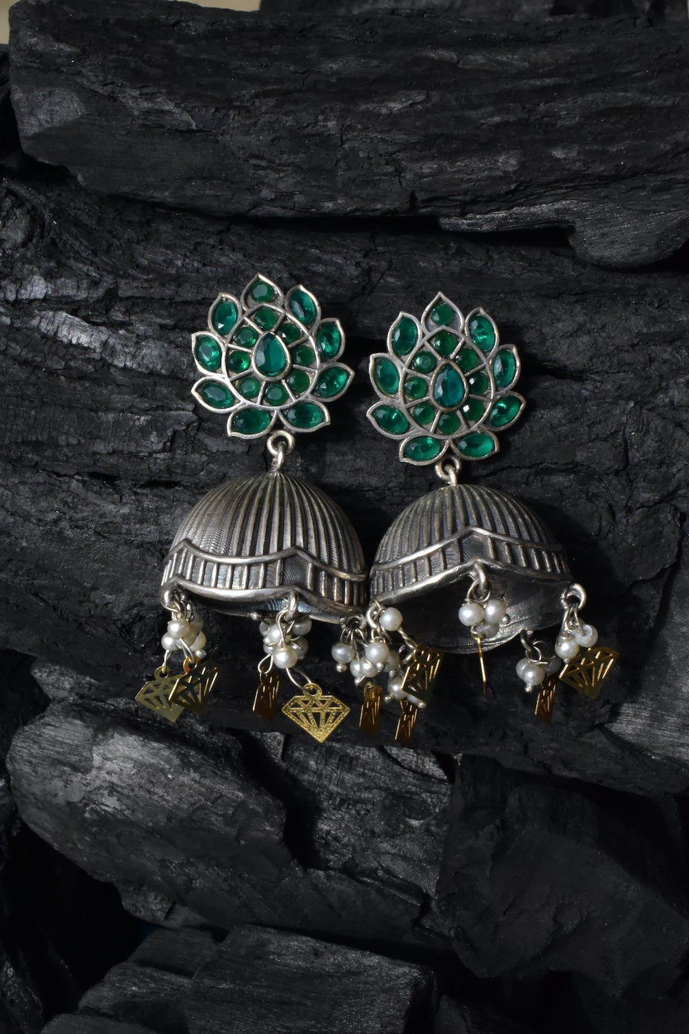 tribal green jhumka 