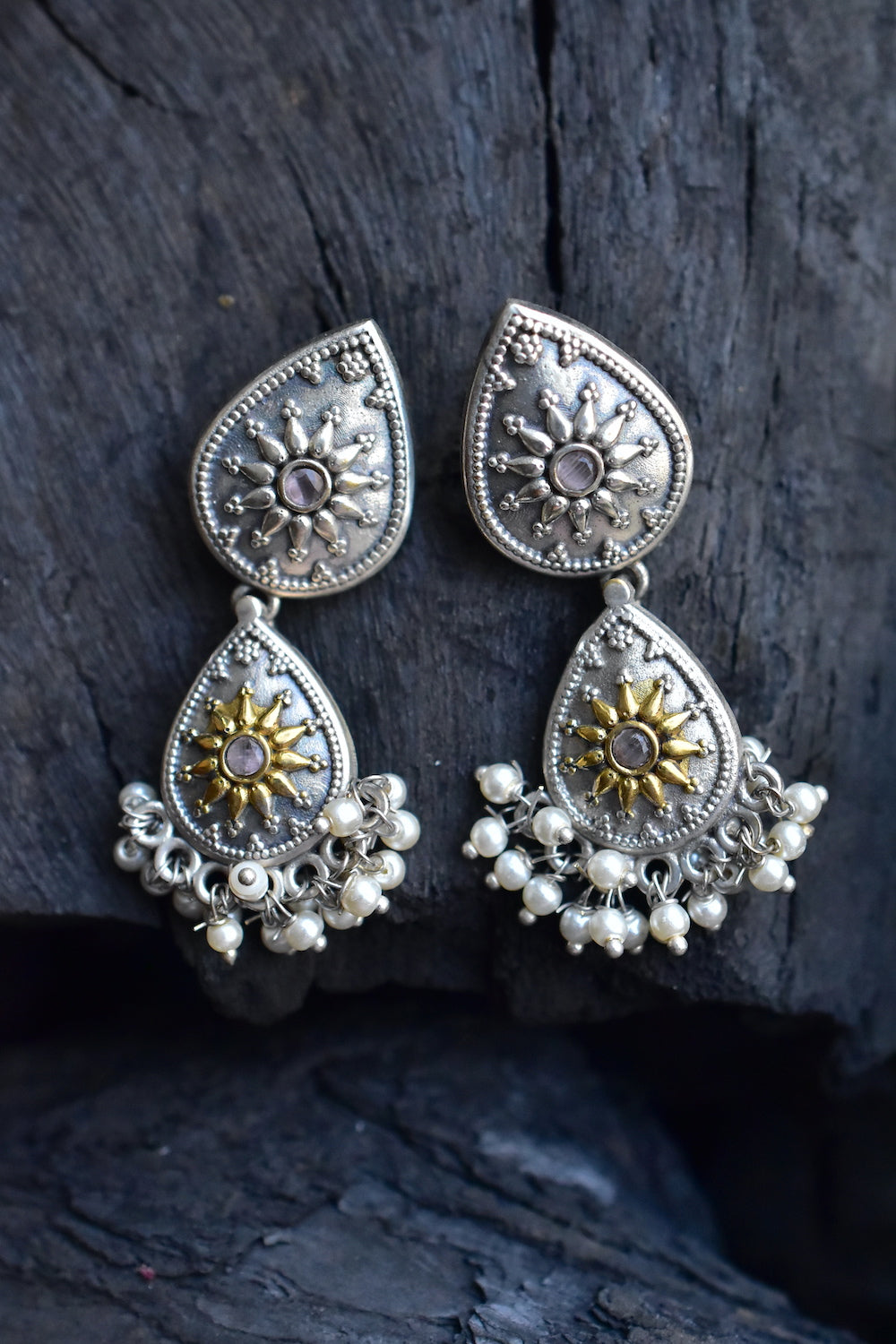 pink drop earrings