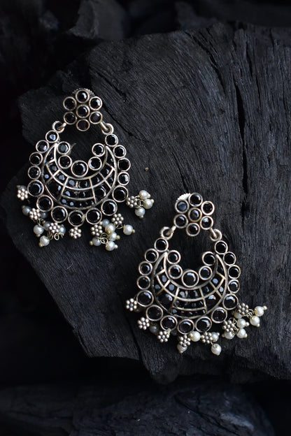 Tribal chandbali earrings trce230592
