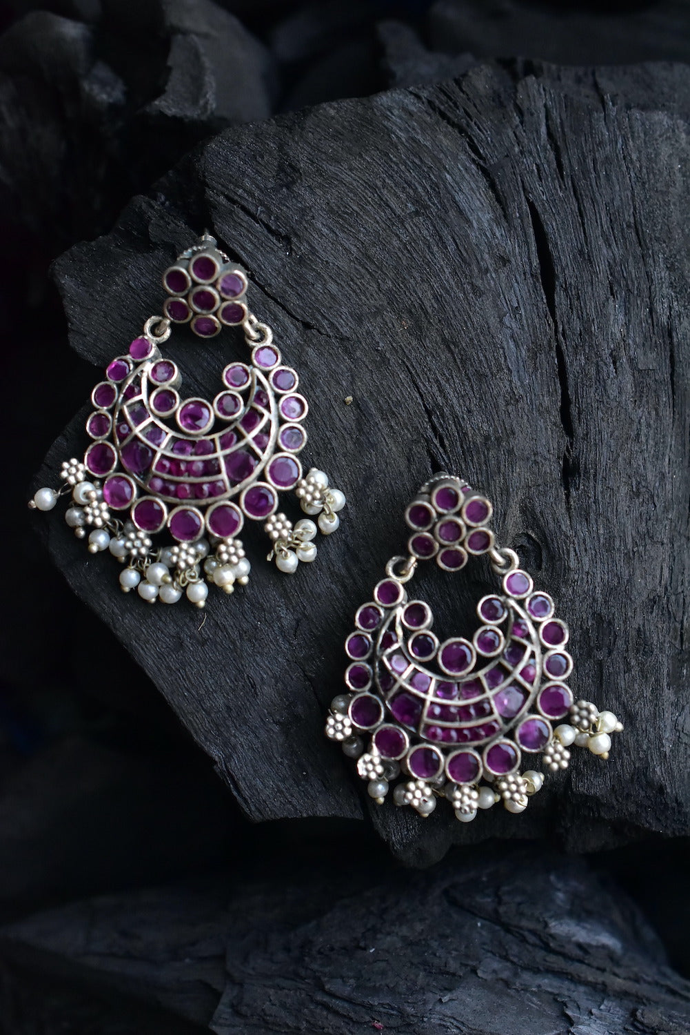 ruby small chandbali earrings