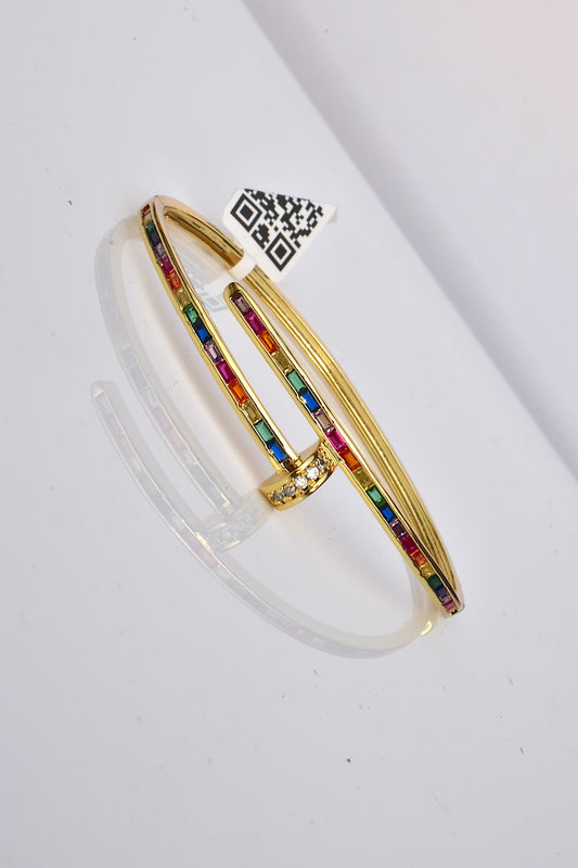 minimalist gold polish bracelet