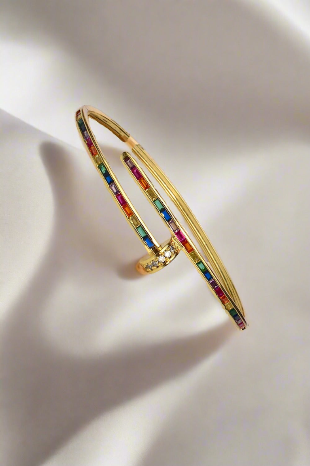 minimalist gold polish bracelet