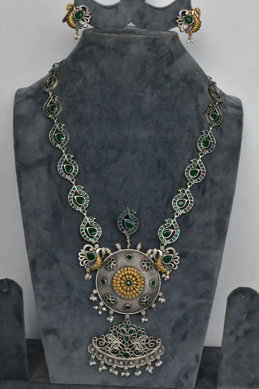 long silver necklace