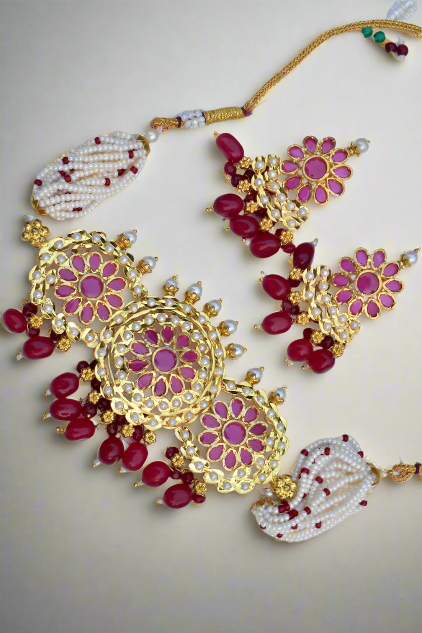 jadau kundan choker necklace set