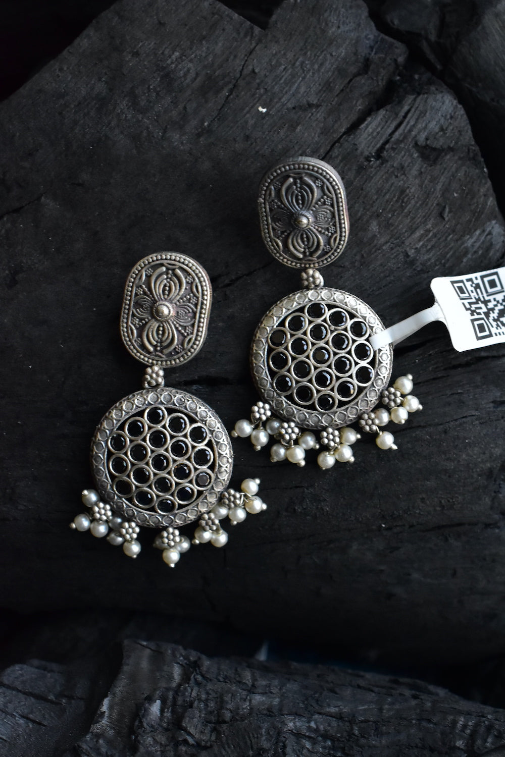 black drop earrings