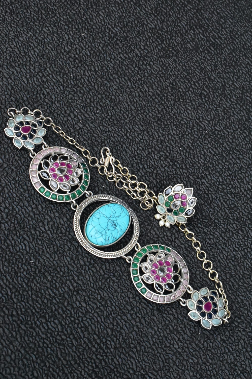 turquoise navratna choker
