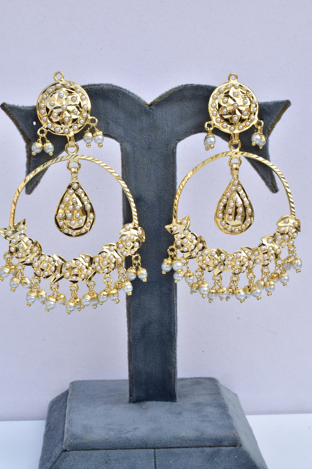 jadau kundan chandbali Earrings hjce230914