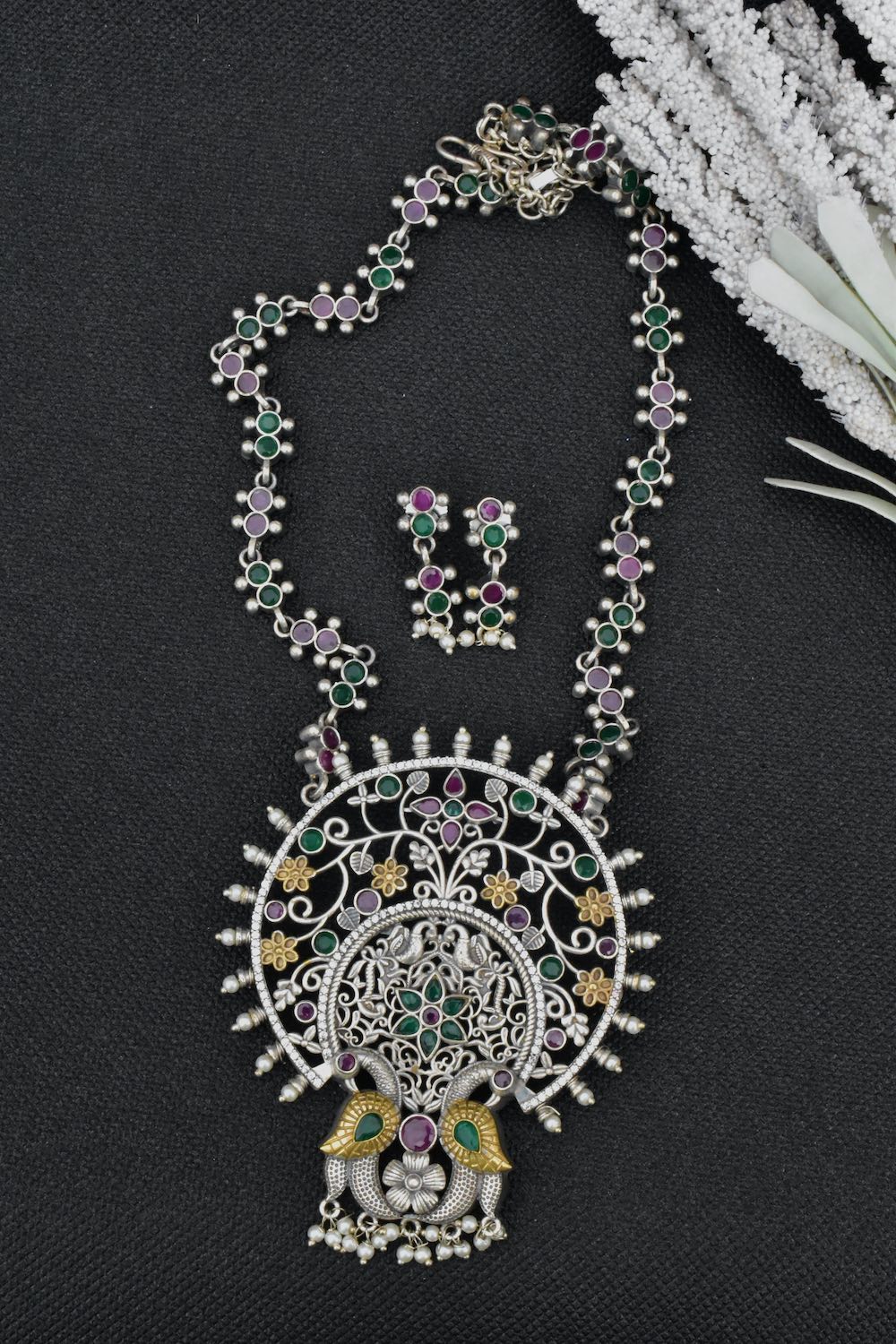 long stone necklace