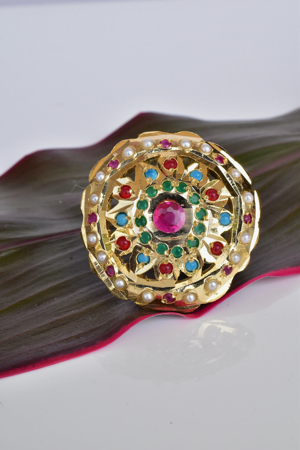 kundan finger ring