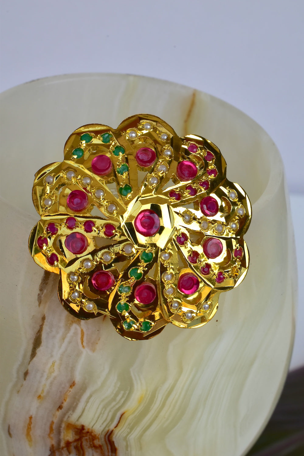 Hyderabad jadau finger ring