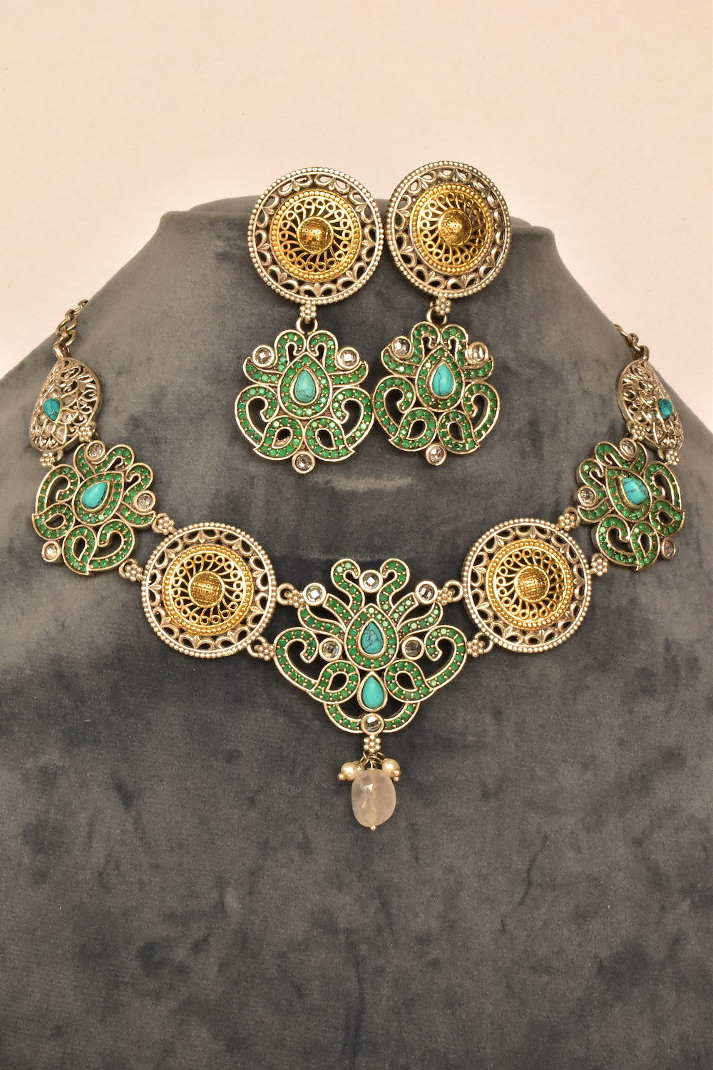 turquoise green choker