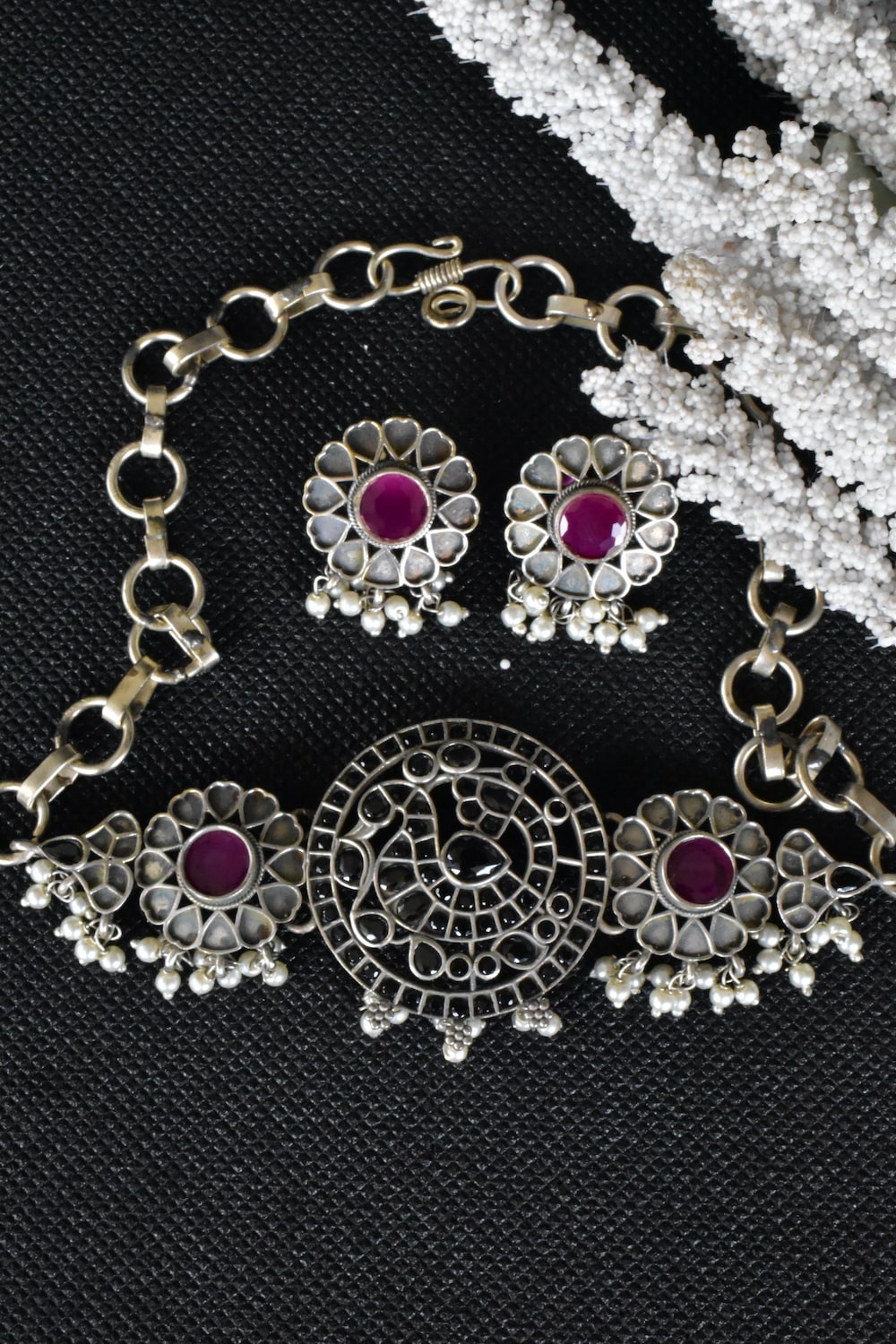 black pink silver