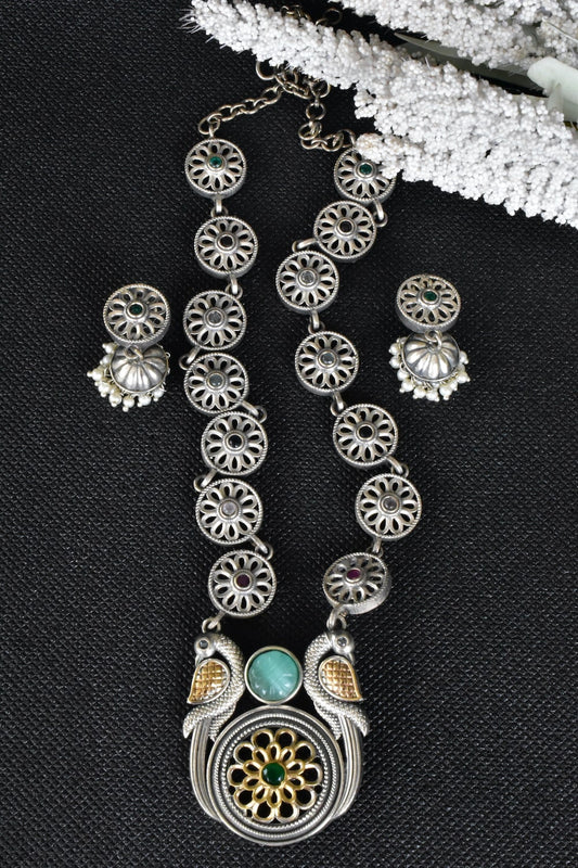 mint navratna necklace