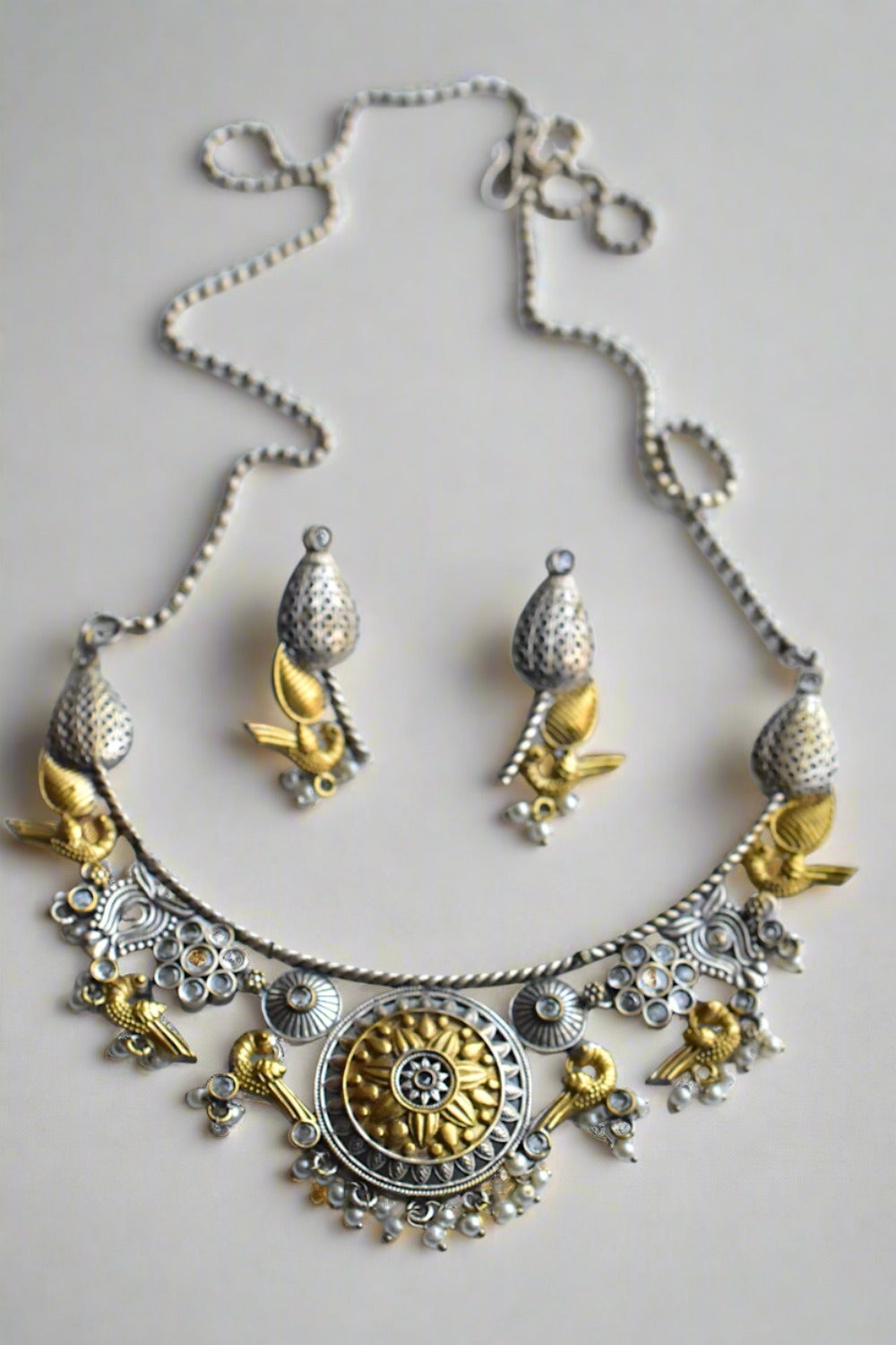 long silver necklace