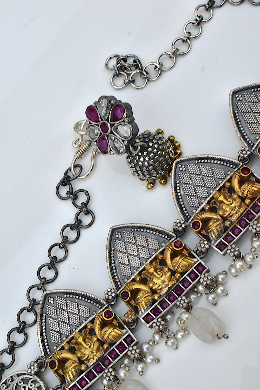 Tribal choker necklace earrings set trchnes230987