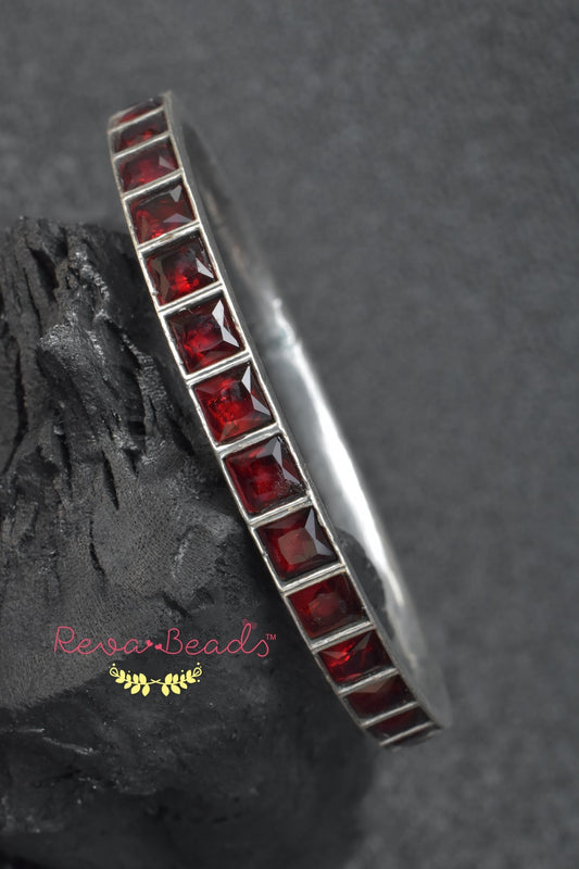 oxidised silver bangle