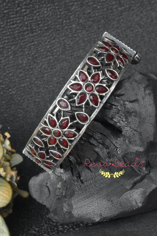 oxidised silver bangle