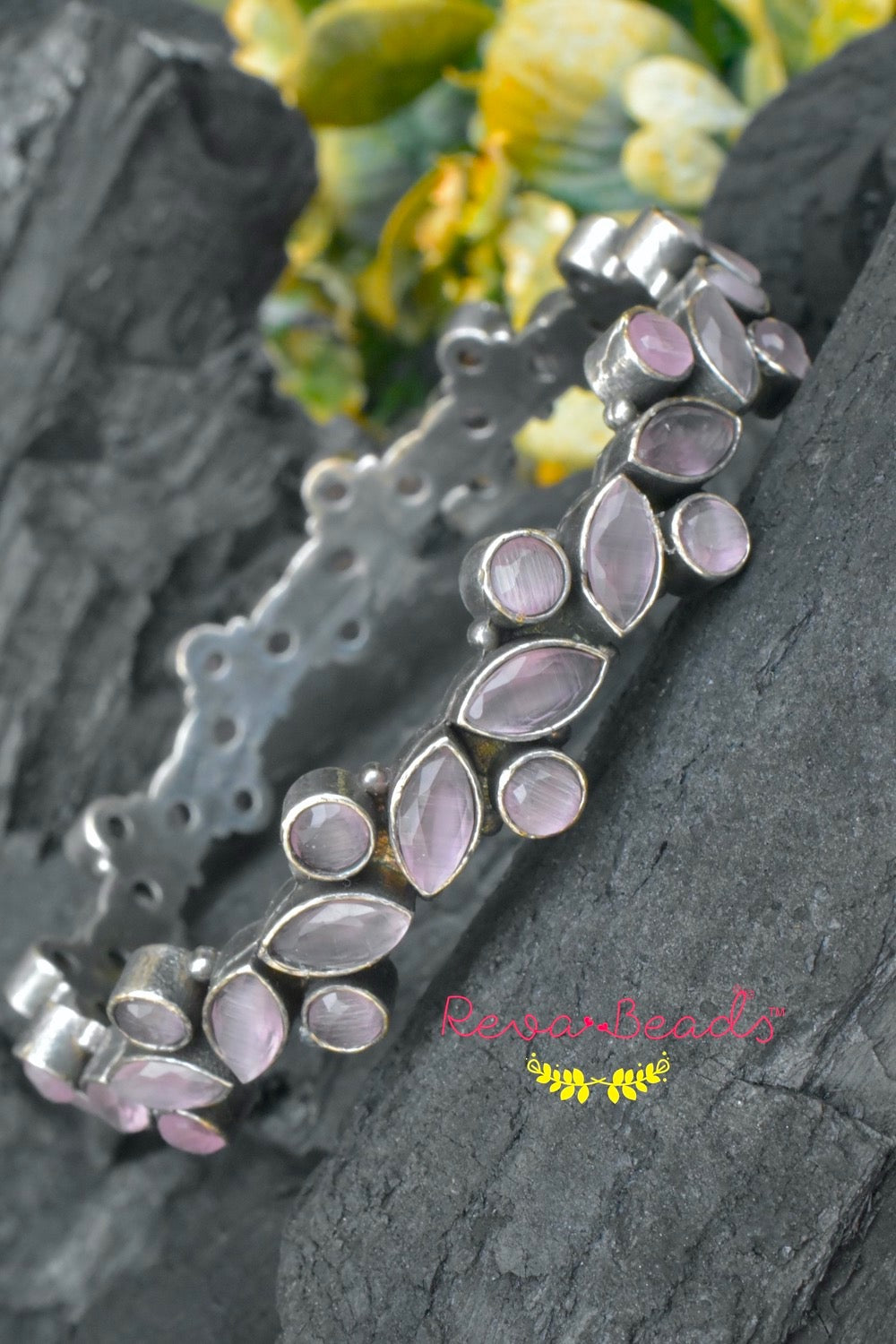 pink silver bangle
