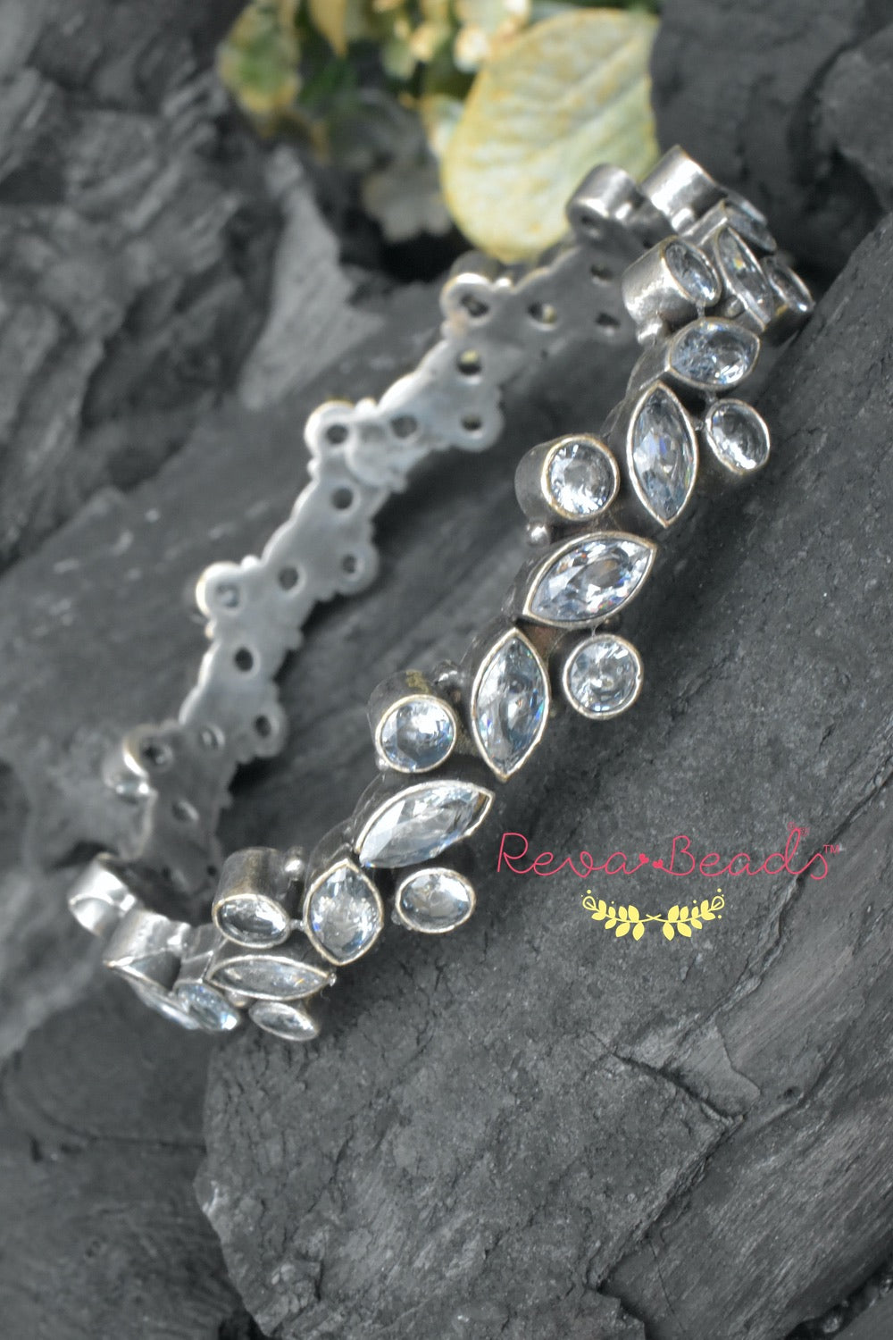 silver diamond bangle