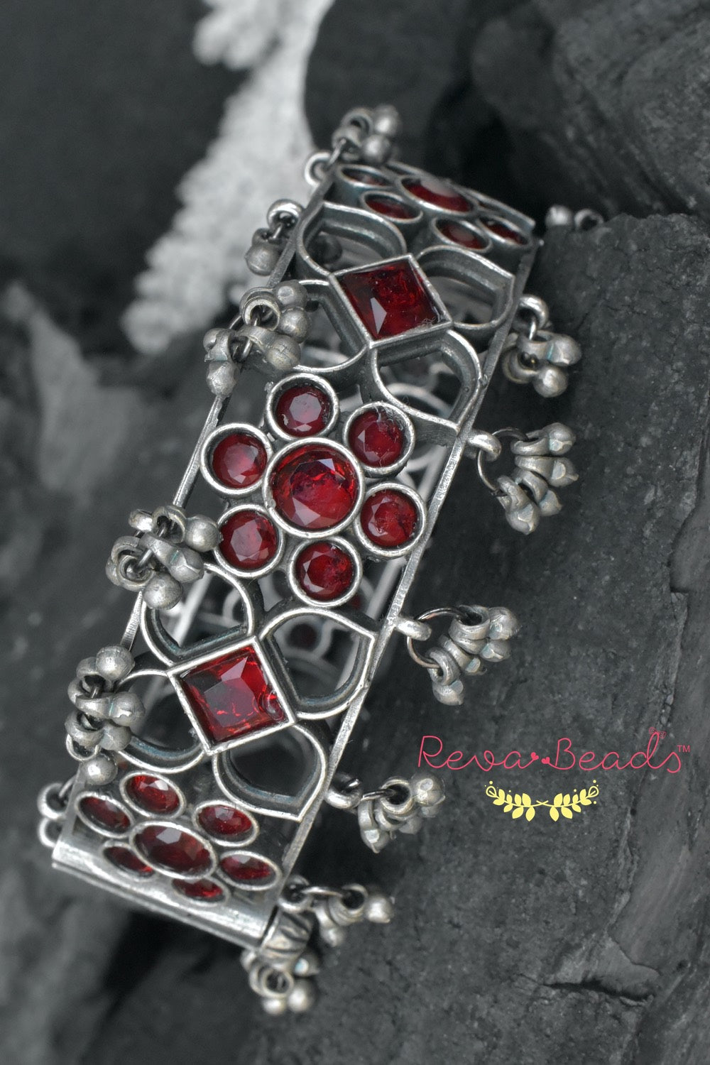 oxidised silver bangle