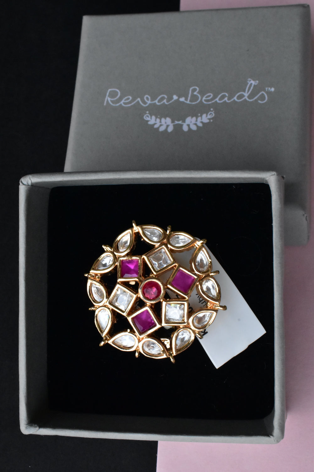 ruby kundan finger ring