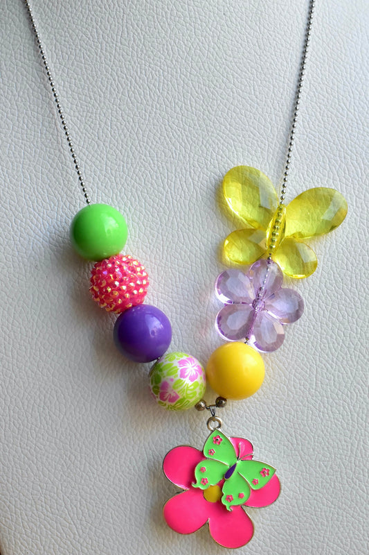 butterfly flower necklace