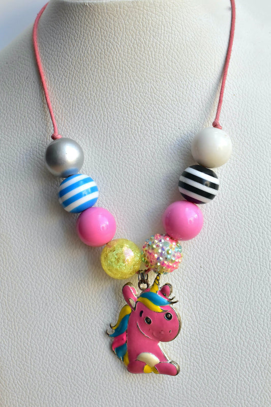 pink unicorn necklace