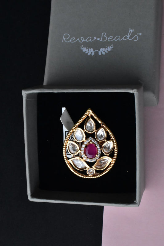 ruby kundan ring