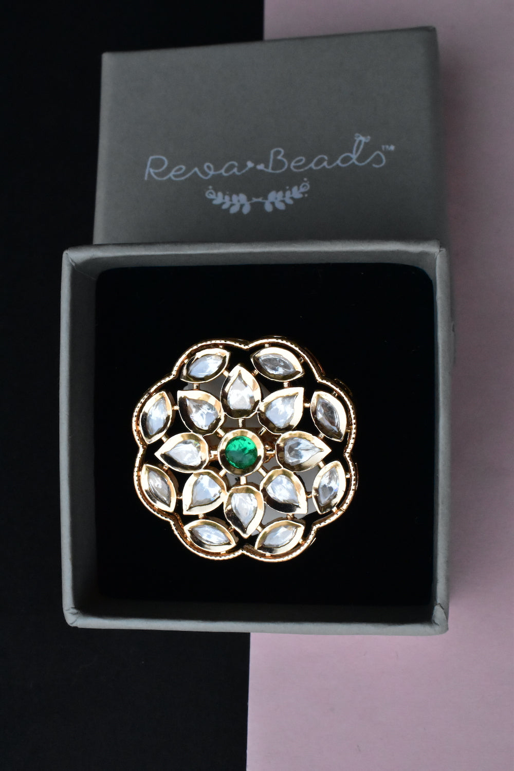 Kundan finger ring kfr230628