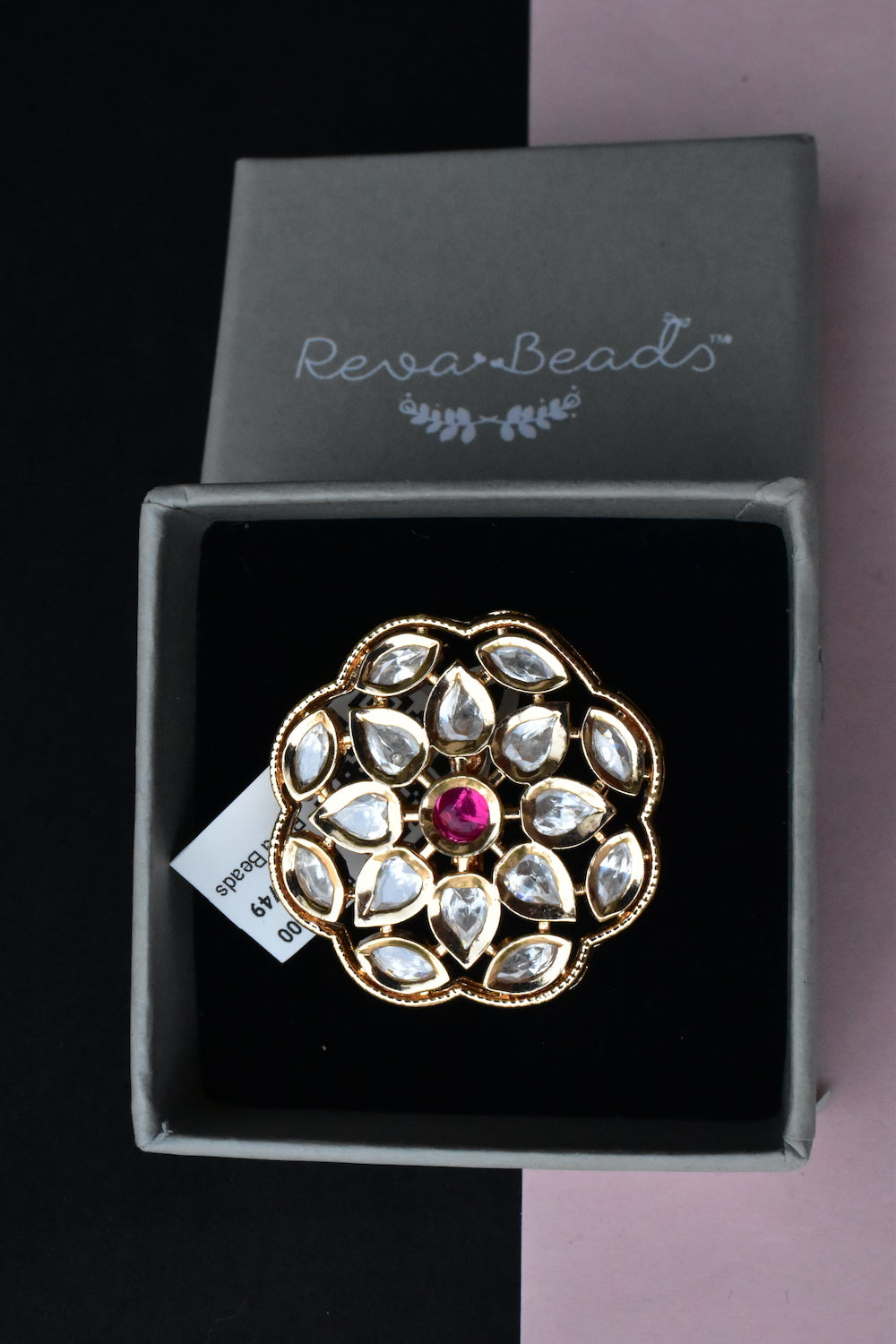 ruby kundan finger ring