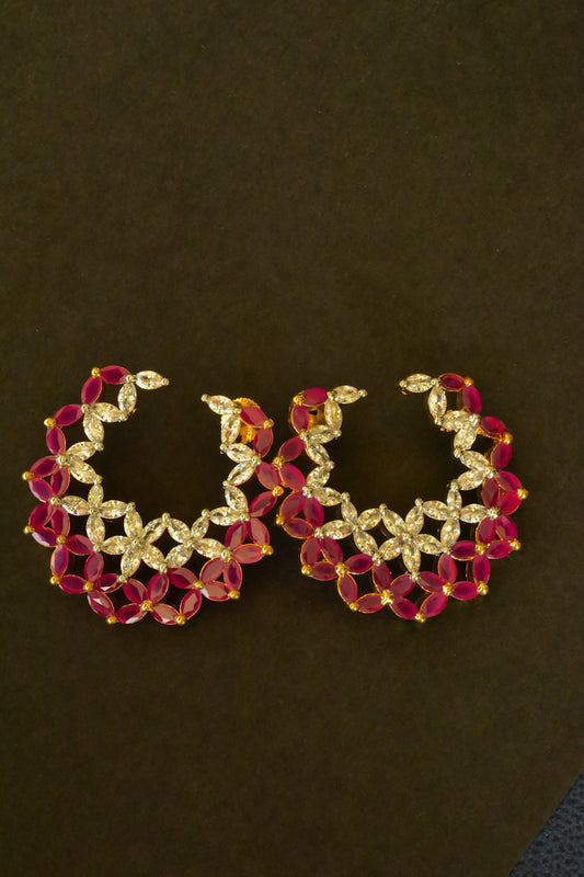 ad gold polish ruby earrings