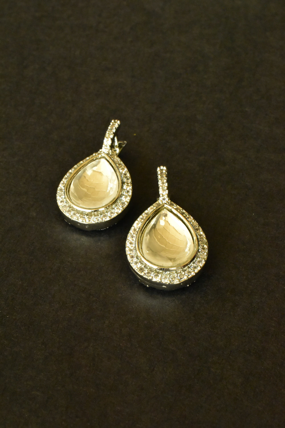 silver polish drop earrings