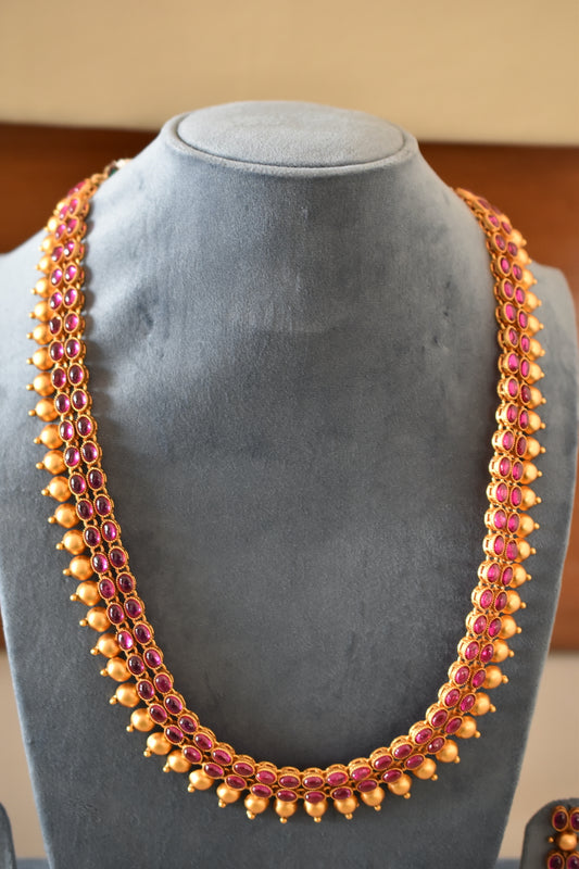 Temple Long Necklace Earrings Set tlnes220077