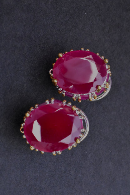 ruby silver polish earrings
