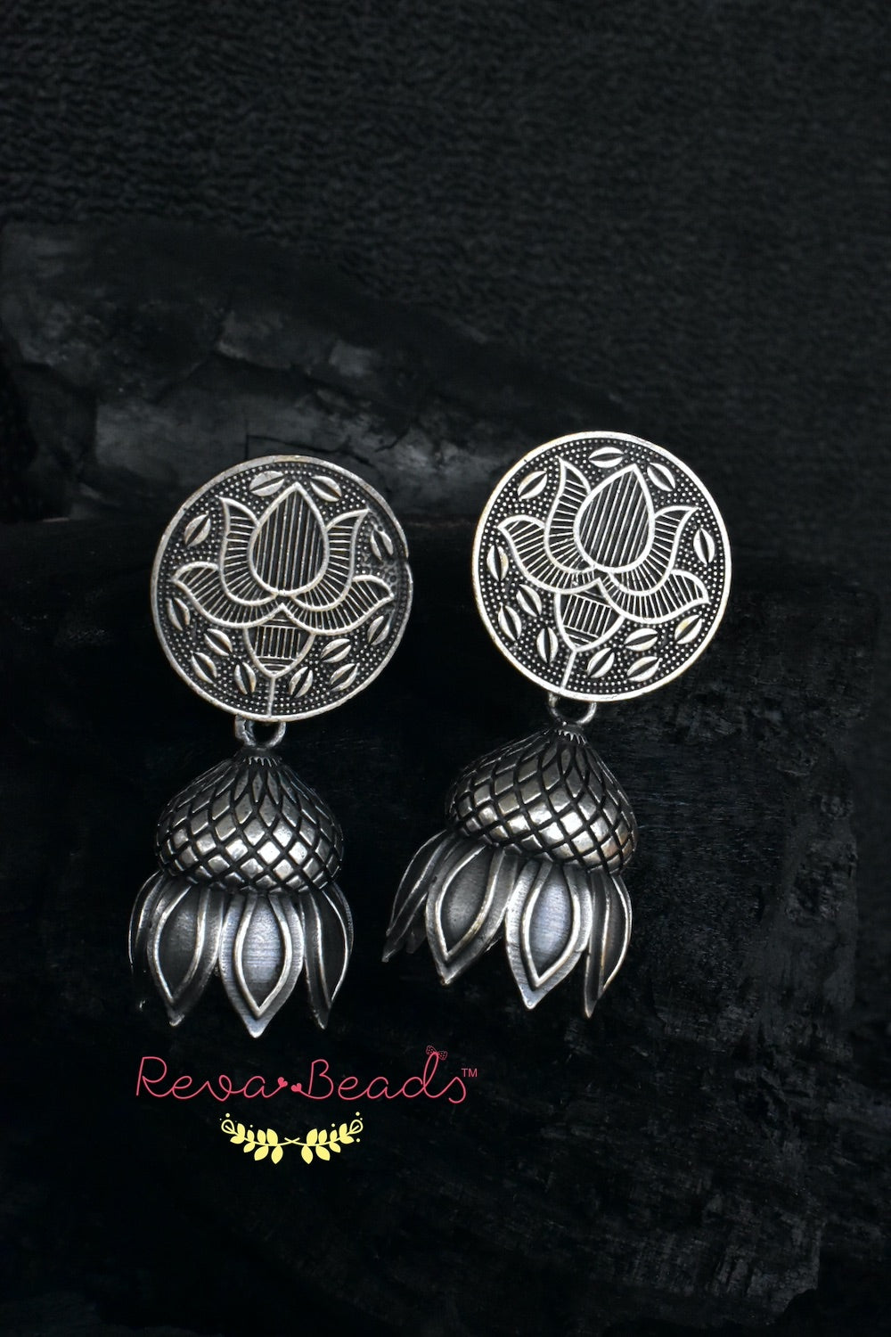 oxidised jhumkas