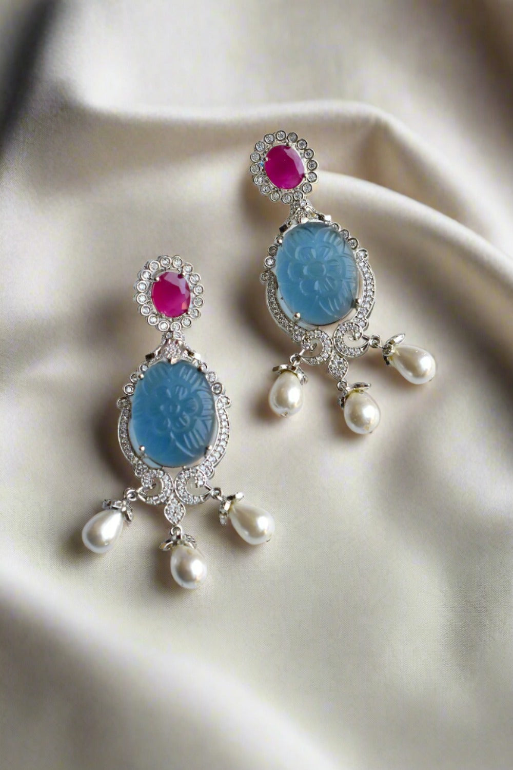 ruby long earrings