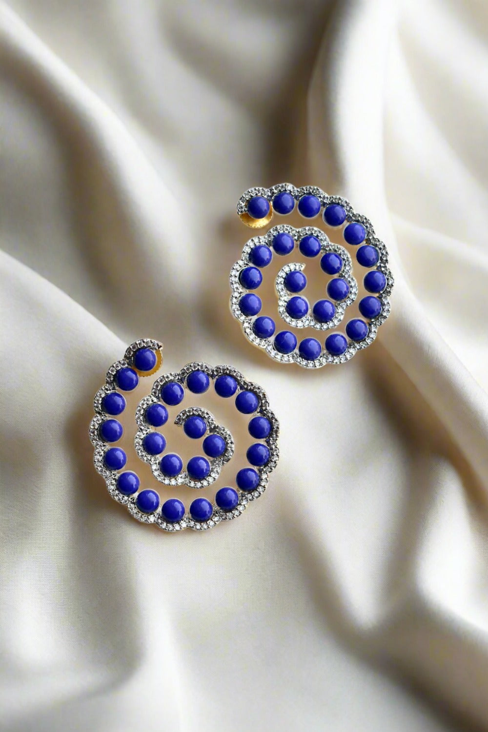 lapis lazuli spiral studs