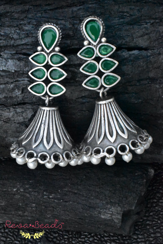 oxidised jhumka earrings