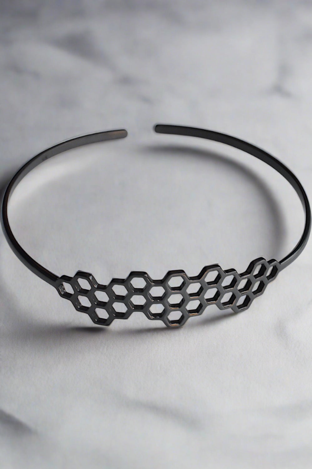 black polish silver bracelet