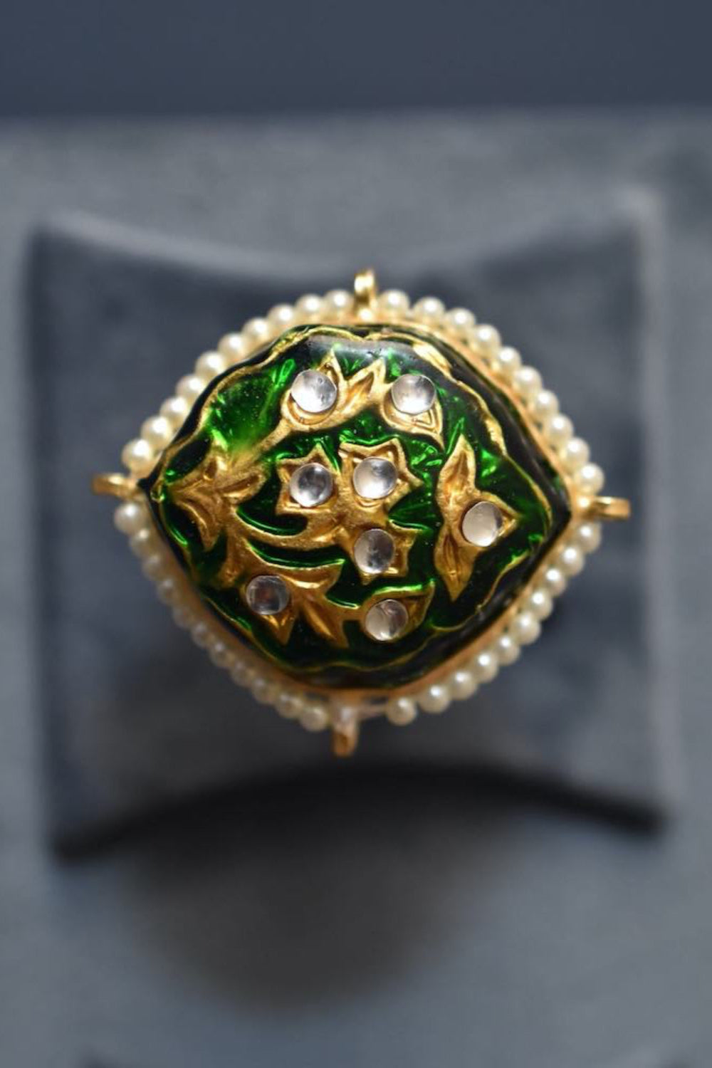 green meenakari earrings