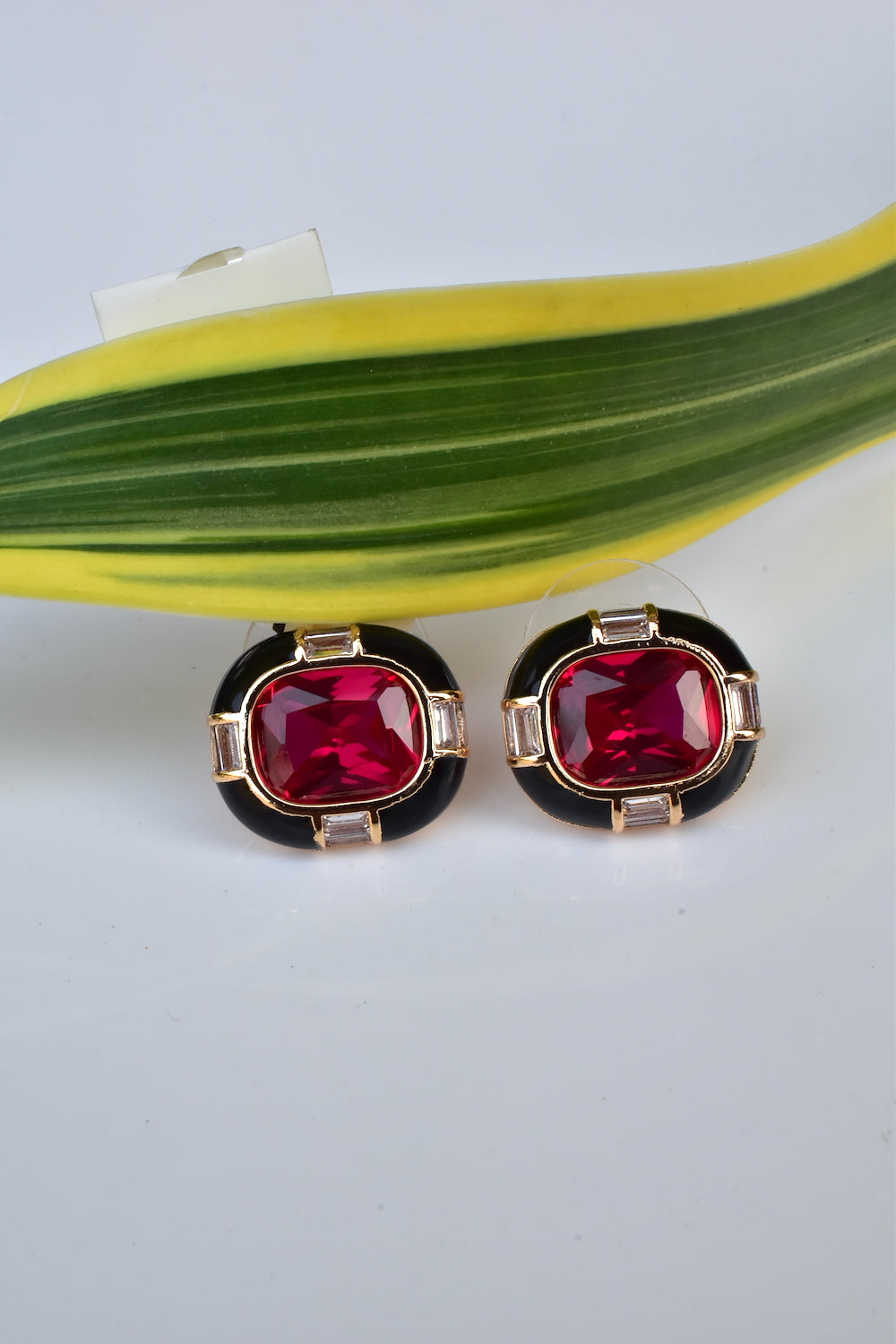 red black meenakari earrings