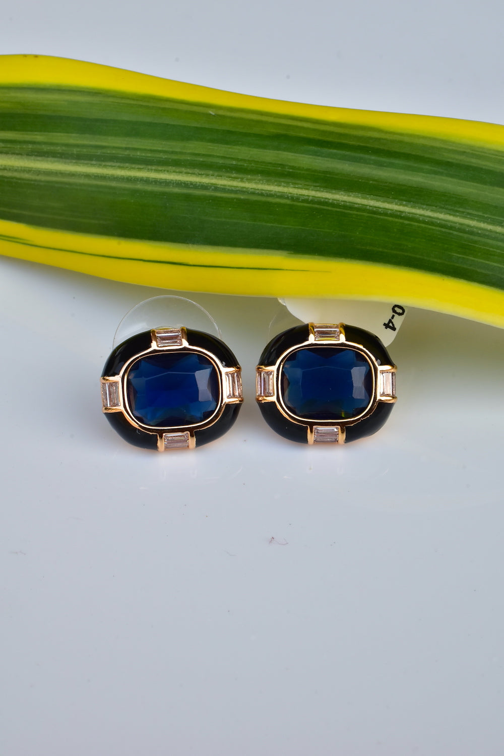 blue enamel studs