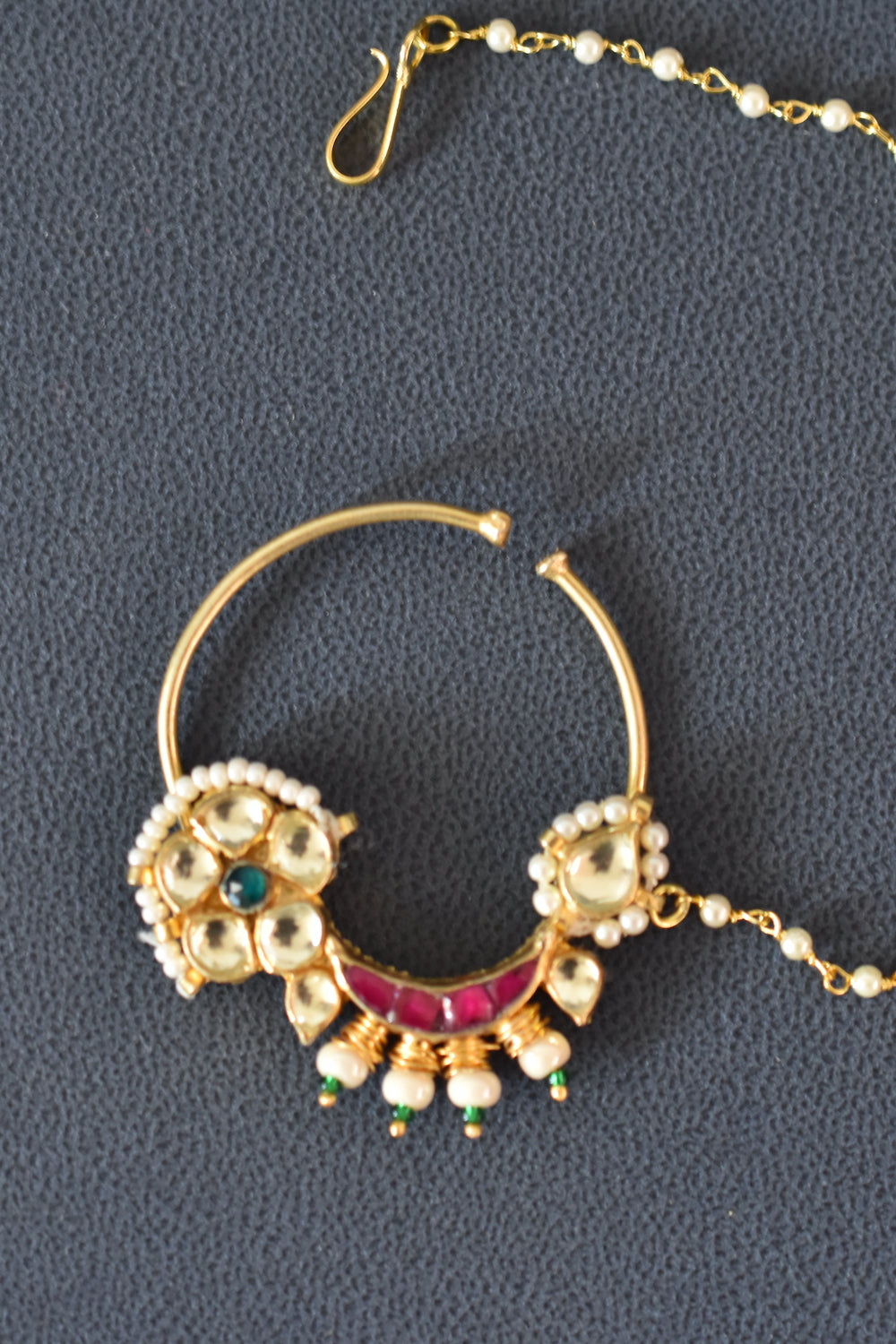 kundan nose ring